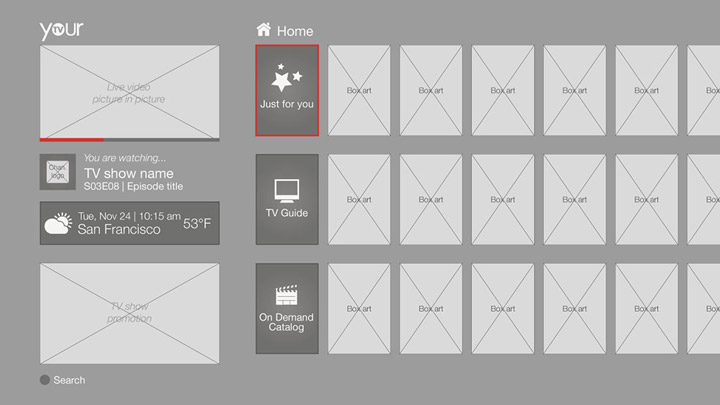 Wireframe - Home screen