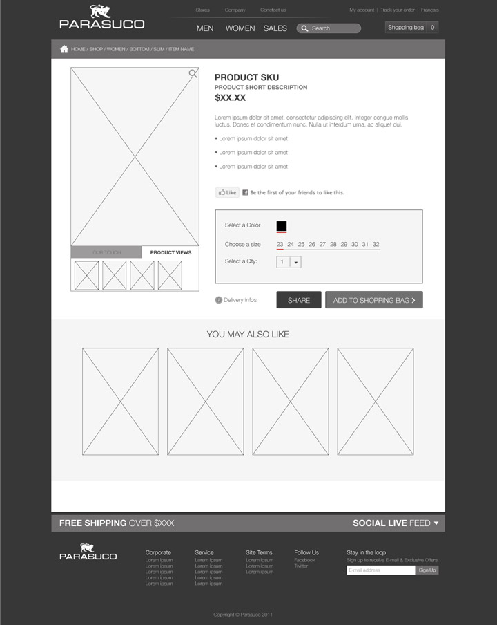 Wireframe - Product page