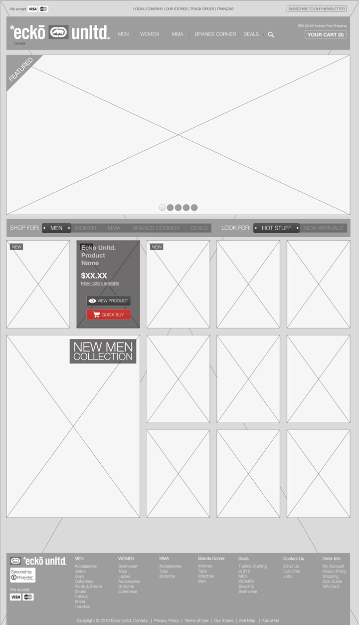 Wireframe - Home page