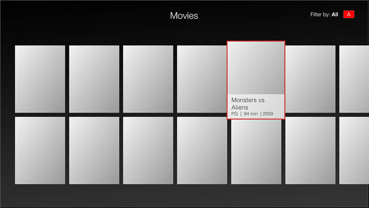 Wireframe - Smart TV - Movies category
