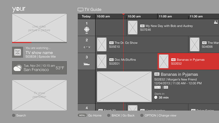 Wireframe - TV guide