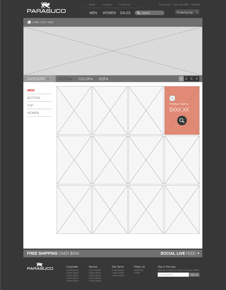 Wireframe - Catalog page